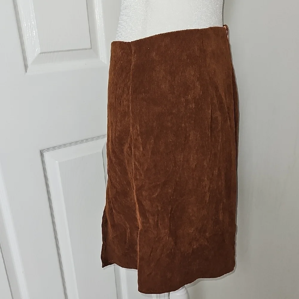 NWT Cider Brown Corduroy High Waist Split Skort Plus XL